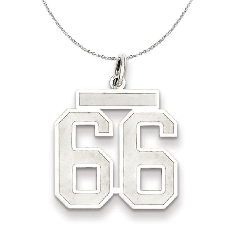 Sterling Silver, Jersey Collection, Medium Number 66 Necklace - 20 In